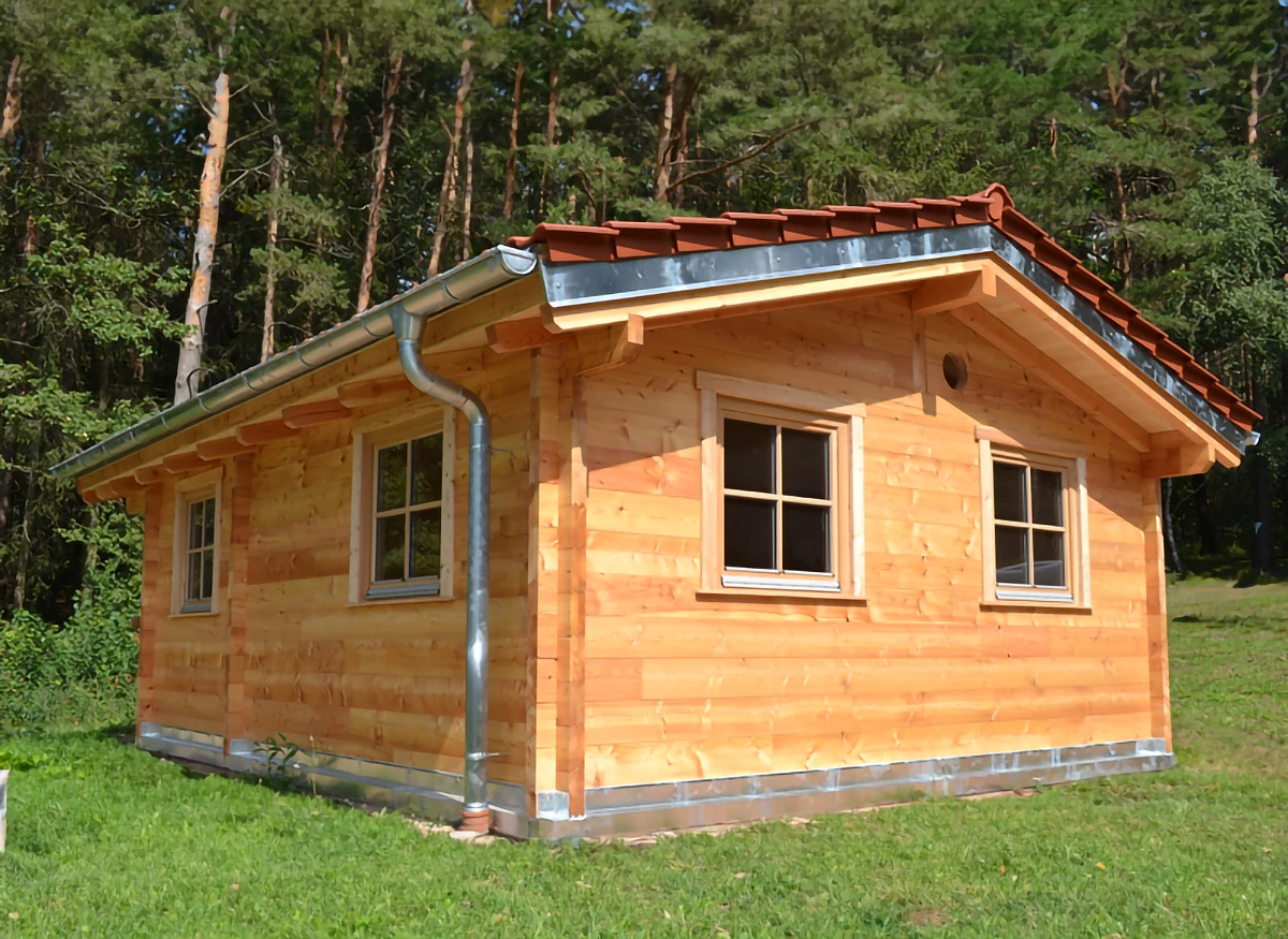 Holzblock-Hütte aus Massivholz